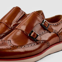 Palmer Cognac Leather Monk Strap Sneakers 2.0