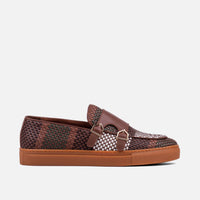 Kyler Sequoia Woven Leather Monk Strap Sneakers