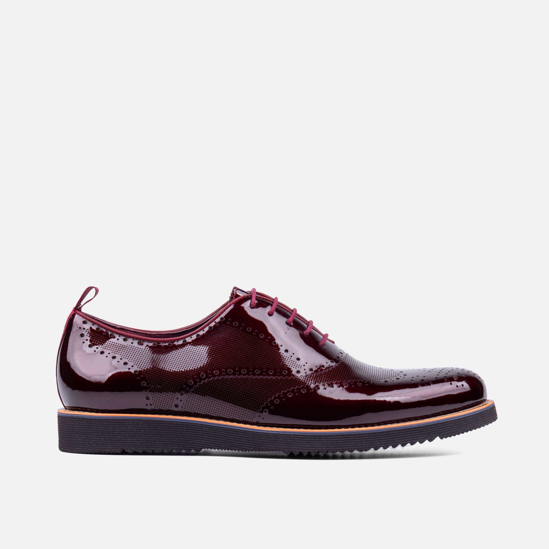 Oscar Patent Leather Wholecut Brogue Sneakers
