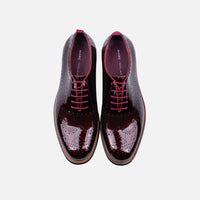 Oscar Burgundy Patent Leather Wholecut Brogue Sneakers