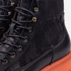 Aiden Onyx/Orange Leather Combat Boots