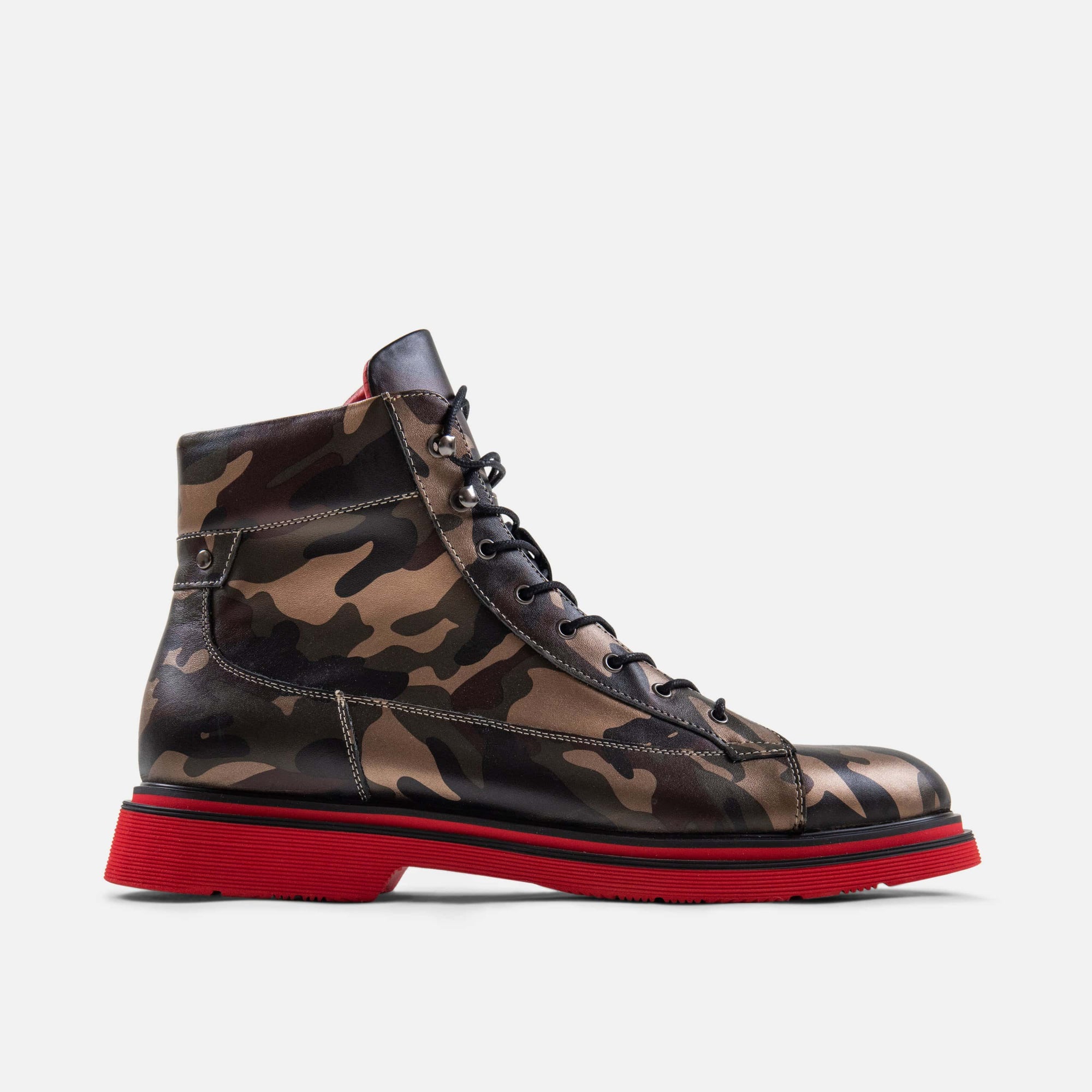 Aiden Camo Leather Combat Boots
