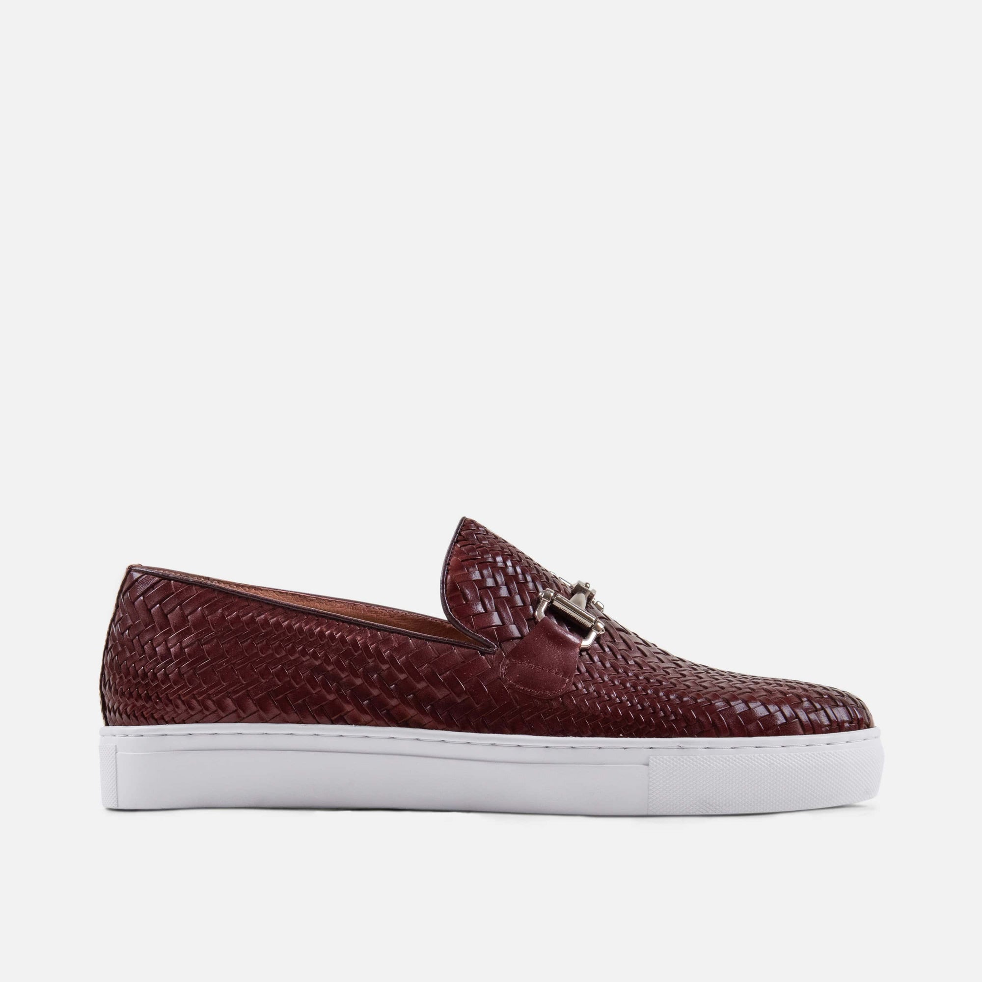 The Sneaker in Woven Brown Leather