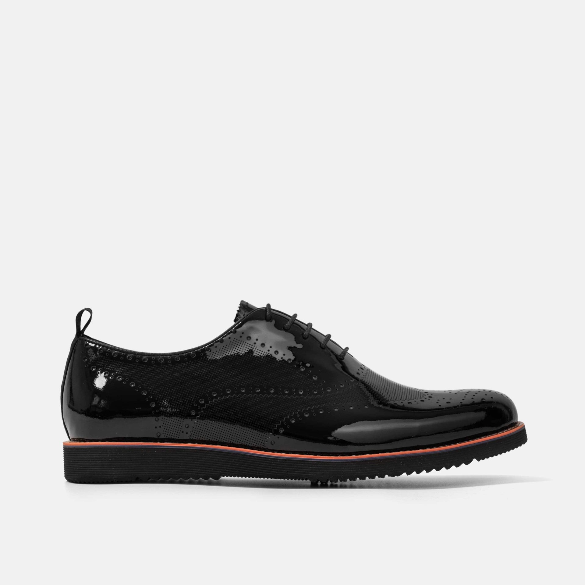 Oscar Patent Leather Wholecut Brogue Sneakers