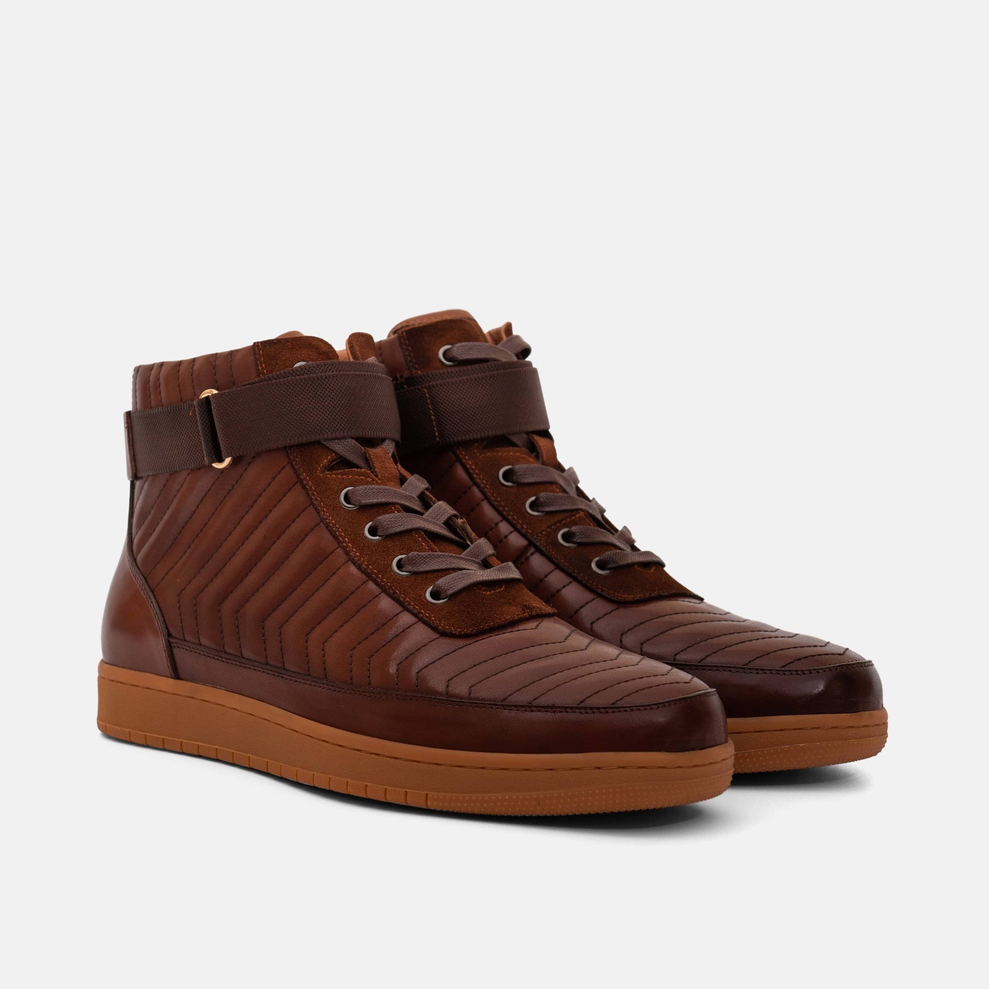 Yesler Caramel Leather High Top Sneakers