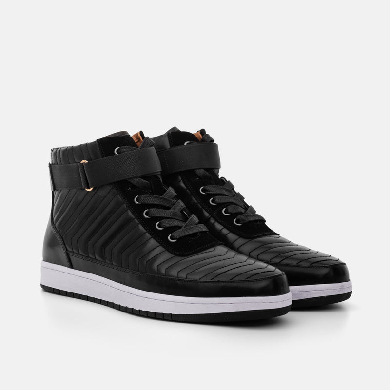 Yesler Black Leather High Top Sneakers - Marc Nolan