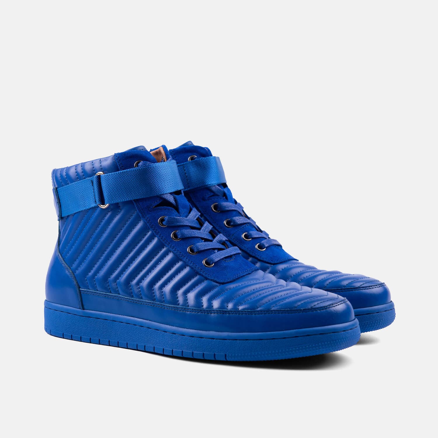 Yesler Brilliant Blue Leather High Top Sneakers