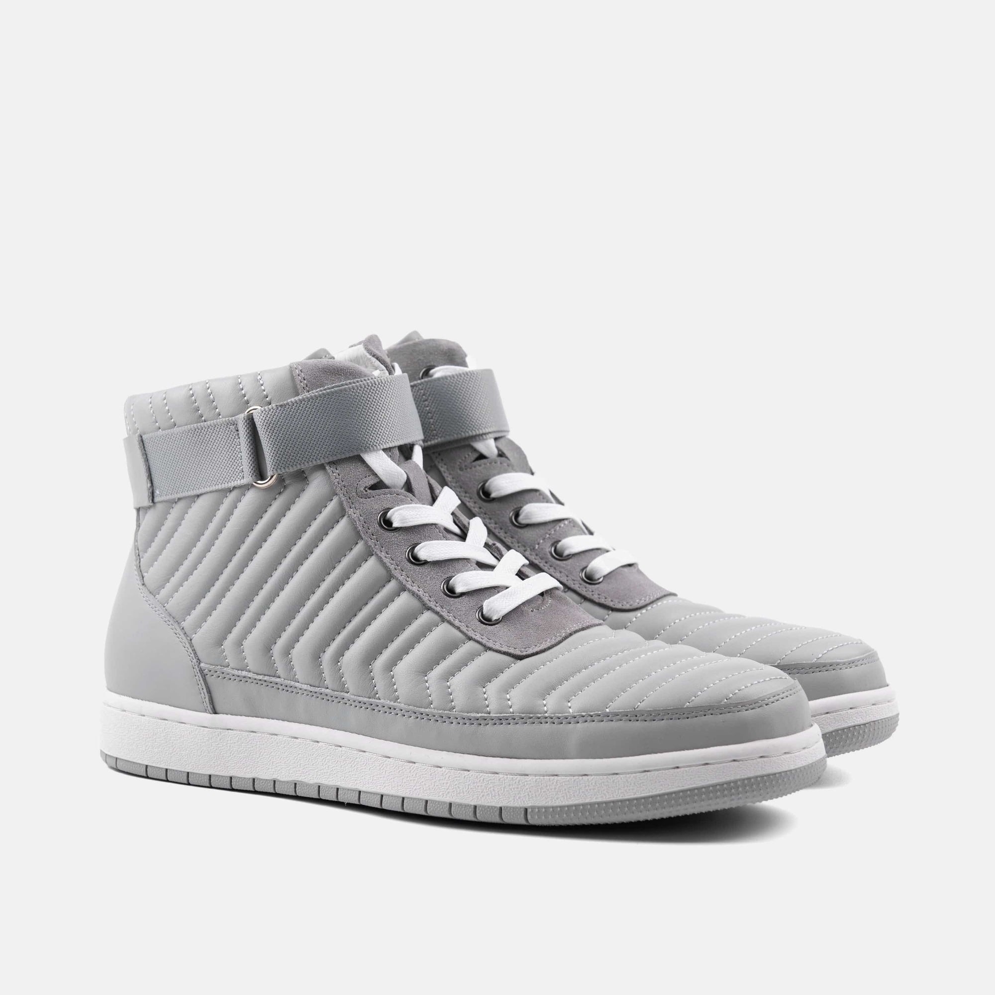 Yesler Grey Leather High Top Sneakers