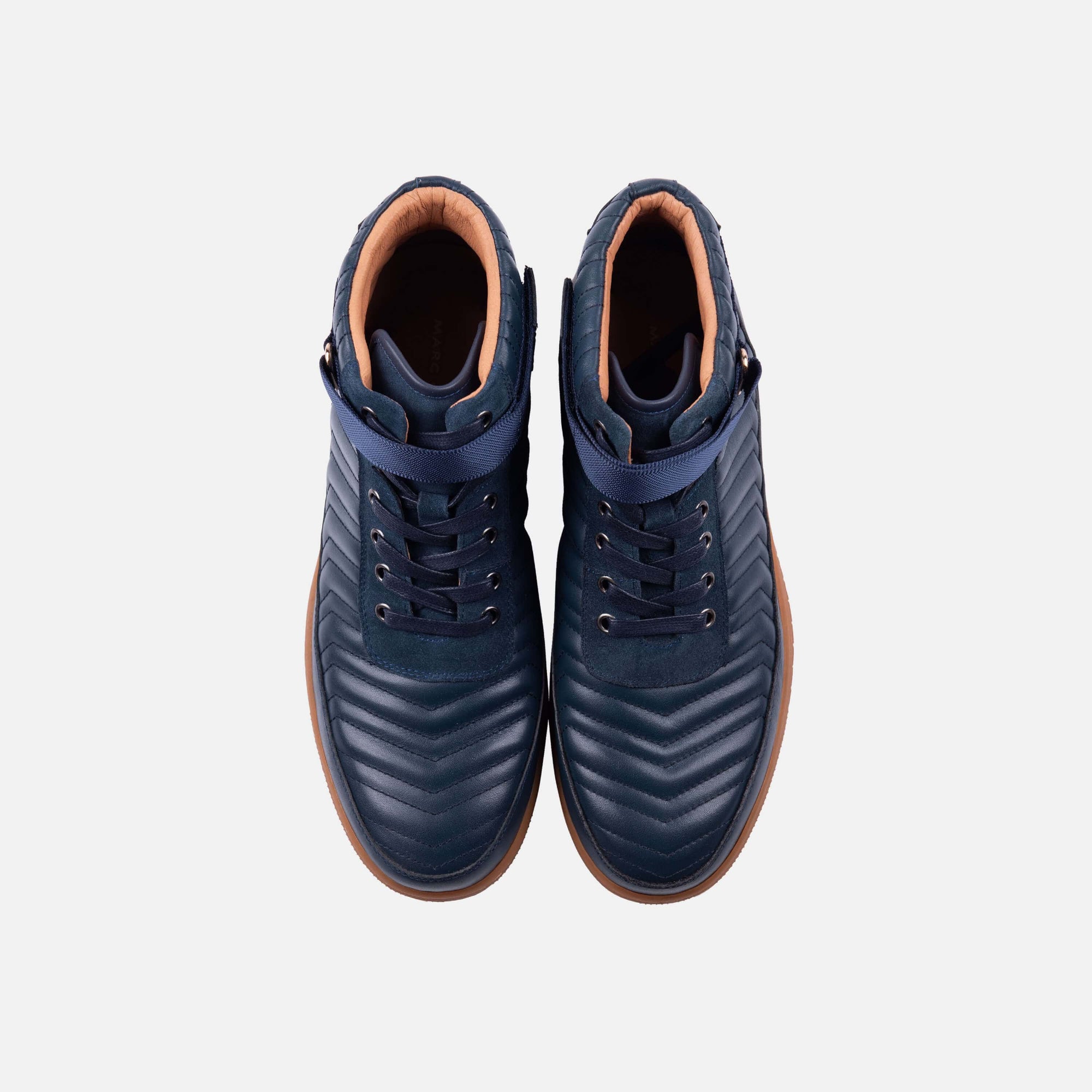 Yesler Midnight Blue Leather High Top Sneakers - Marc Nolan