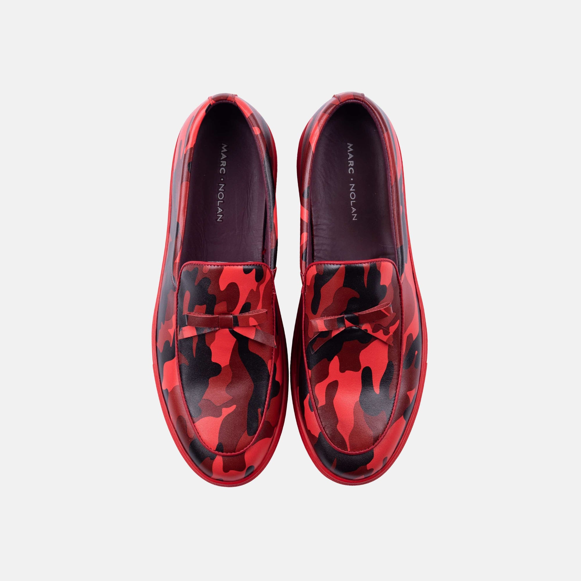 Odell Red Camo Leather Belgian Loafer Sneakers