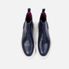 Dax Navy Snakeskin Leather Chelsea Boots
