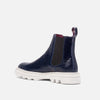 Dax Navy Snakeskin Leather Chelsea Boots