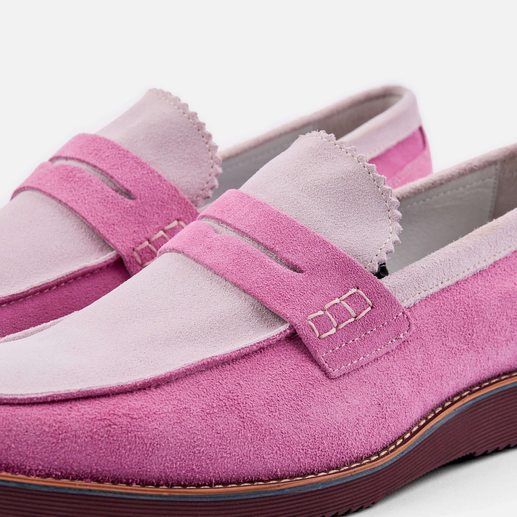 Abe Dusty Rose Suede Penny Loafers