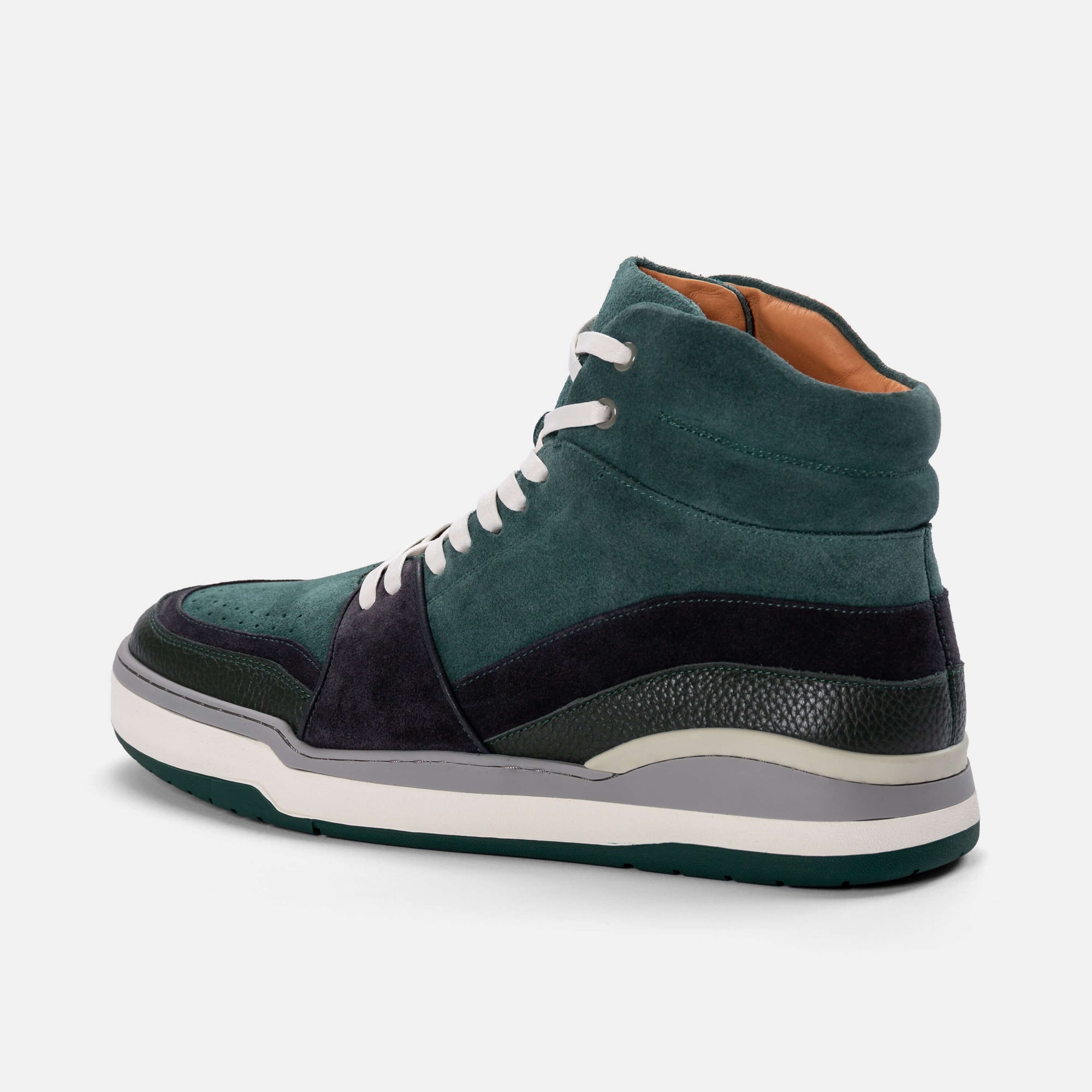 Poseidon Emerald Green Suede High Top Sneakers