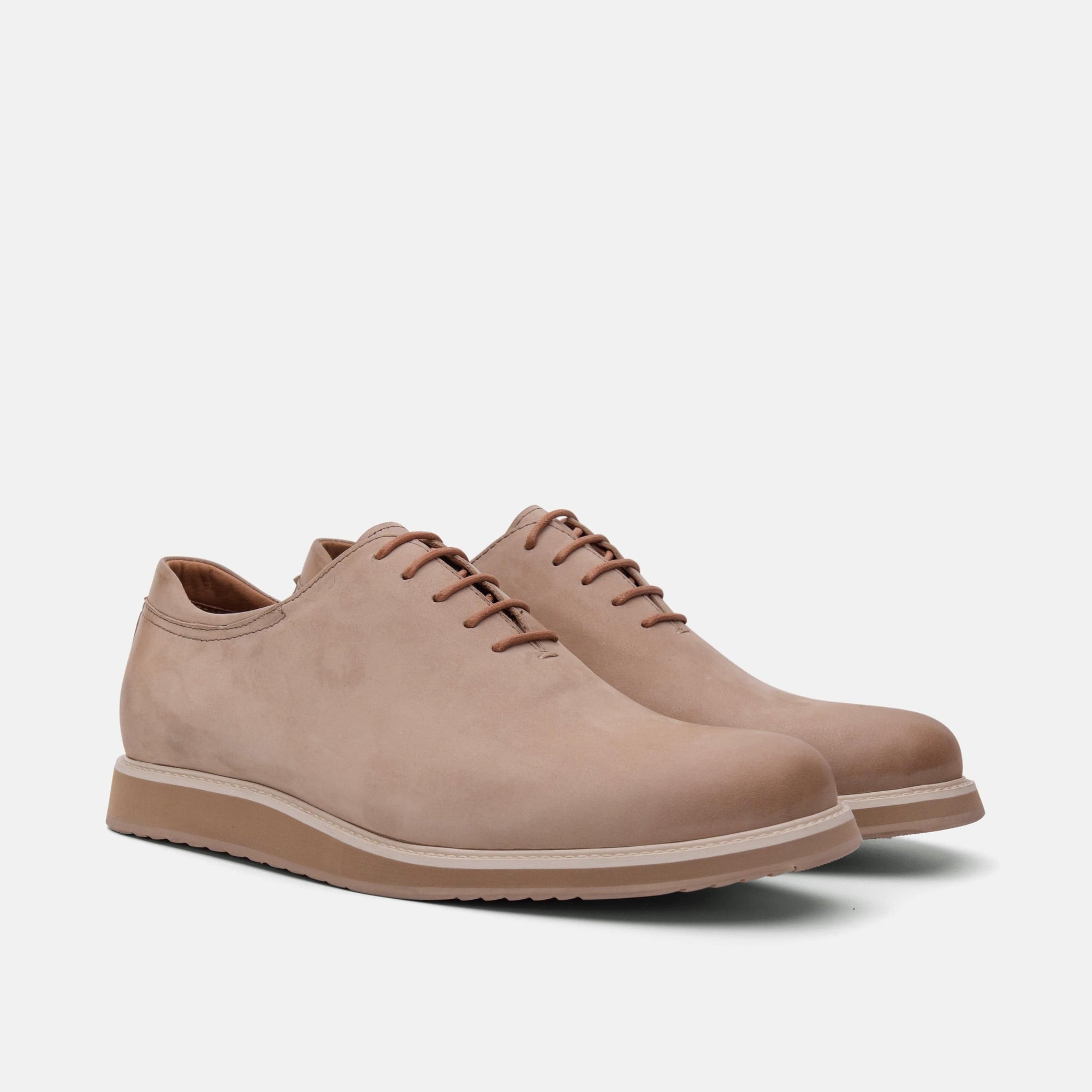 Idris Tan Leather Whole Cut Lace Up Sneakers