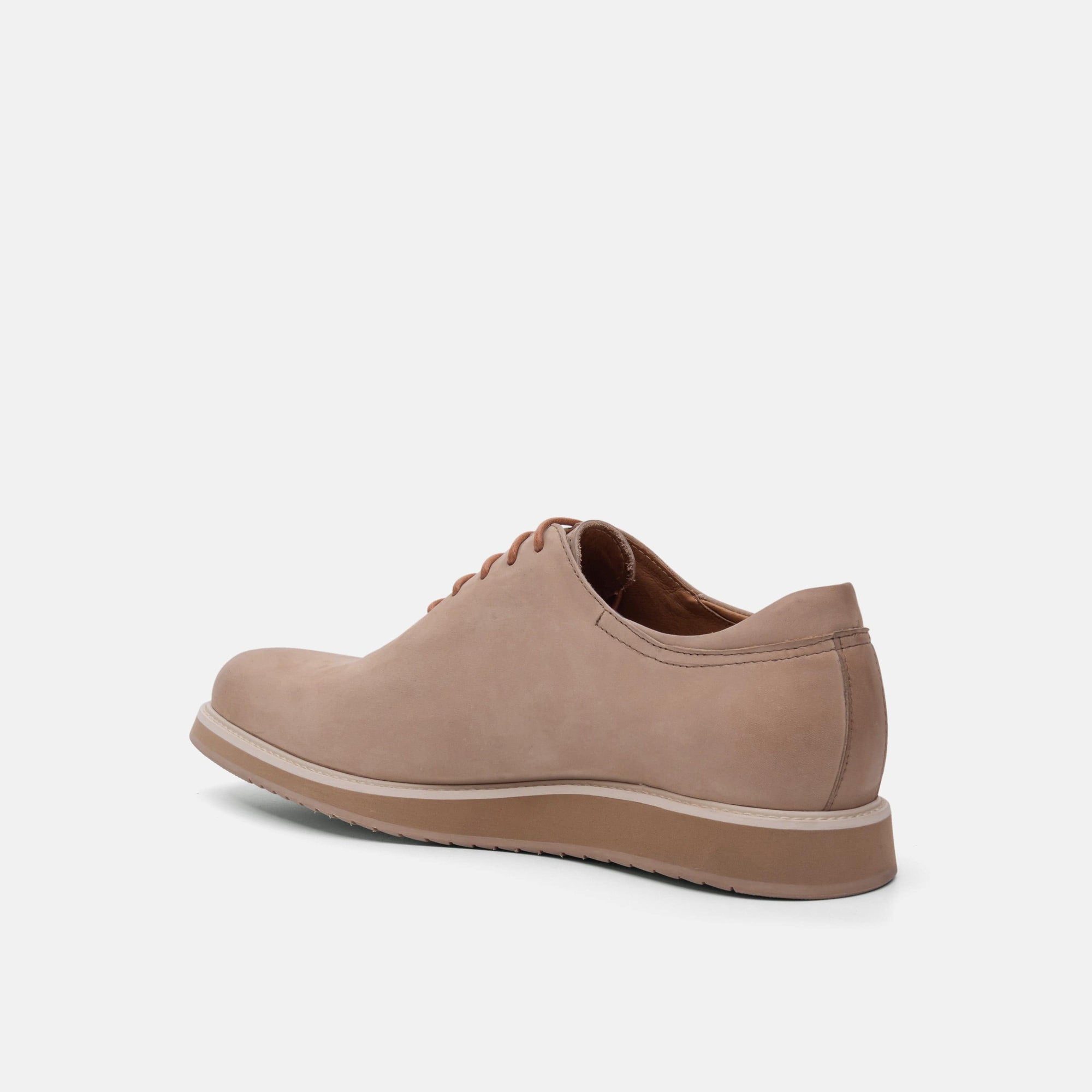 Idris Tan Leather Whole Cut Lace Up Sneakers