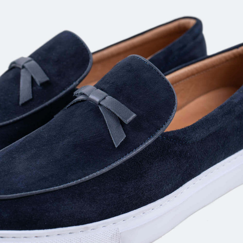 Odell Navy Suede Belgian Loafer Sneakers