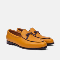 Odell Mustard Leather Belgian Loafers