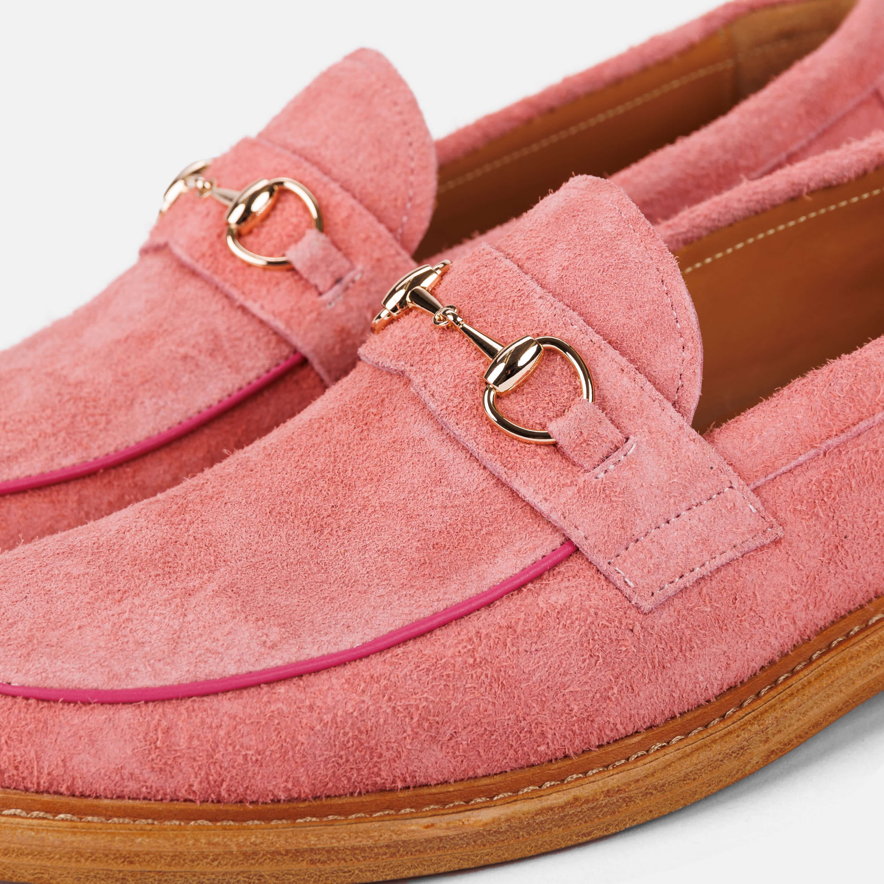 Boardwalk Rouge Suede Horse-Bit Loafers