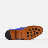 Abe Royal Blue Suede Penny Loafers