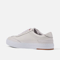 Captain White Pebble Leather Sneakers
