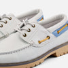 Santiago White Leather Lug Boat Shoes